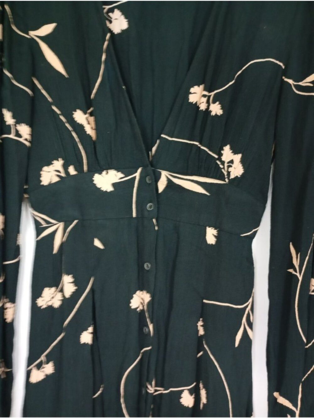 Billabong Black Floral Print Long Sleeve Button Front Mini Dress Size M India - Picture 4 of 12